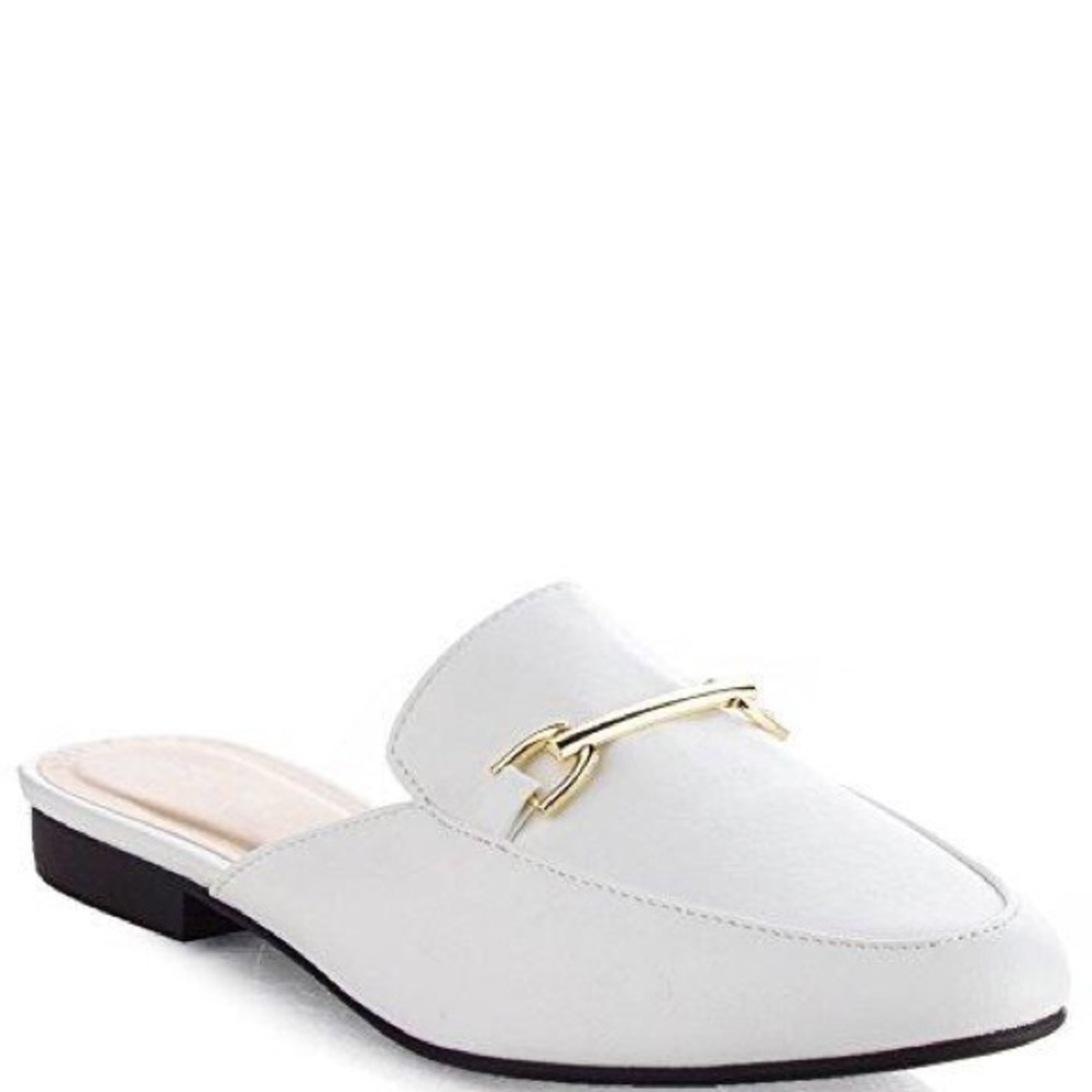NWT Regent White Slide On Mules